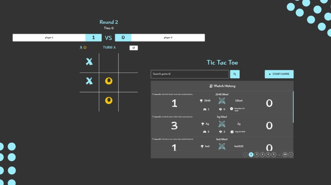Image of Tictactoe game built with MERN stack and nextjs